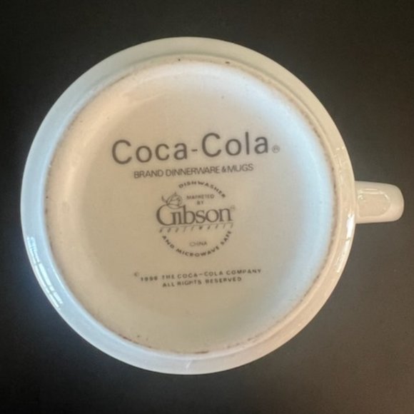 Set of 4 Vintage  Coca Cola Checkerboard  Logo Mugs 1996 ~ Gibson Design ~ Coke - Picture 5 of 8